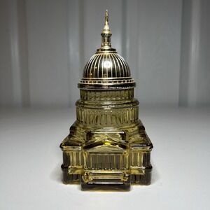 1970s Vintage Avon The Capitol Decanter Leather‎ After Shave 5 Fl Oz, Empty